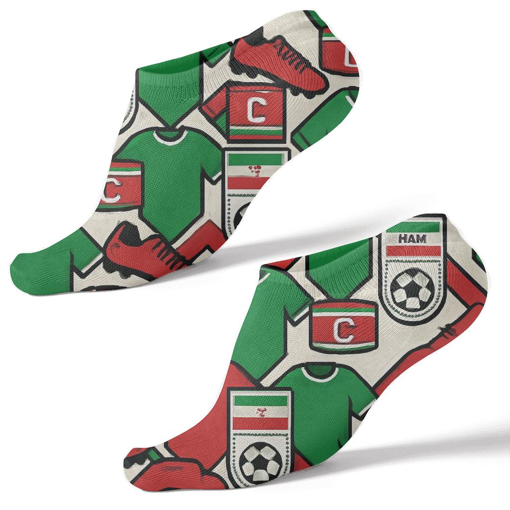 Mirrored Stadium Chevron With Fifa Iran Badges personalized ankle socks