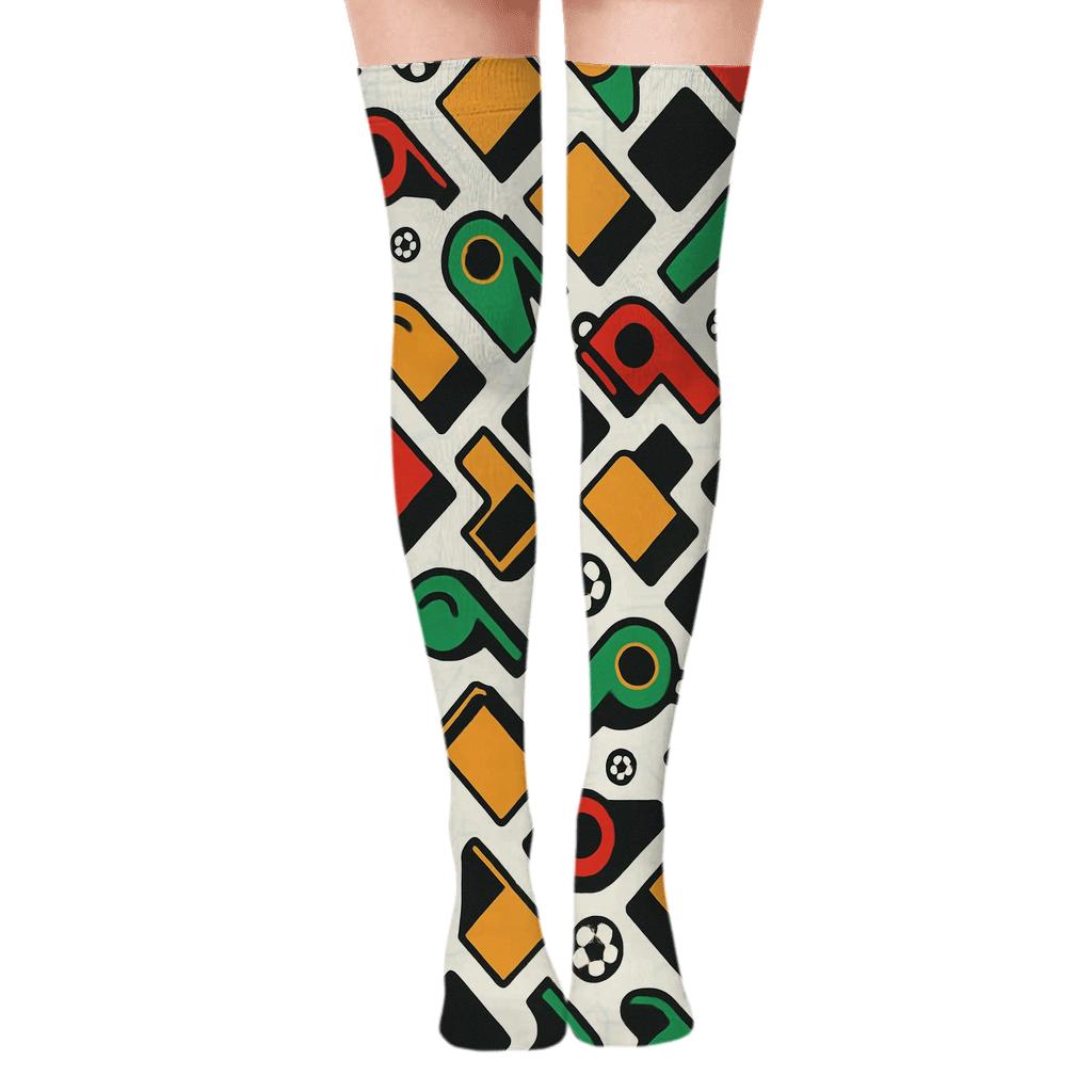 Coach Whistle Lattice, Fifa Portugal Edition personalized over-the-knee socks