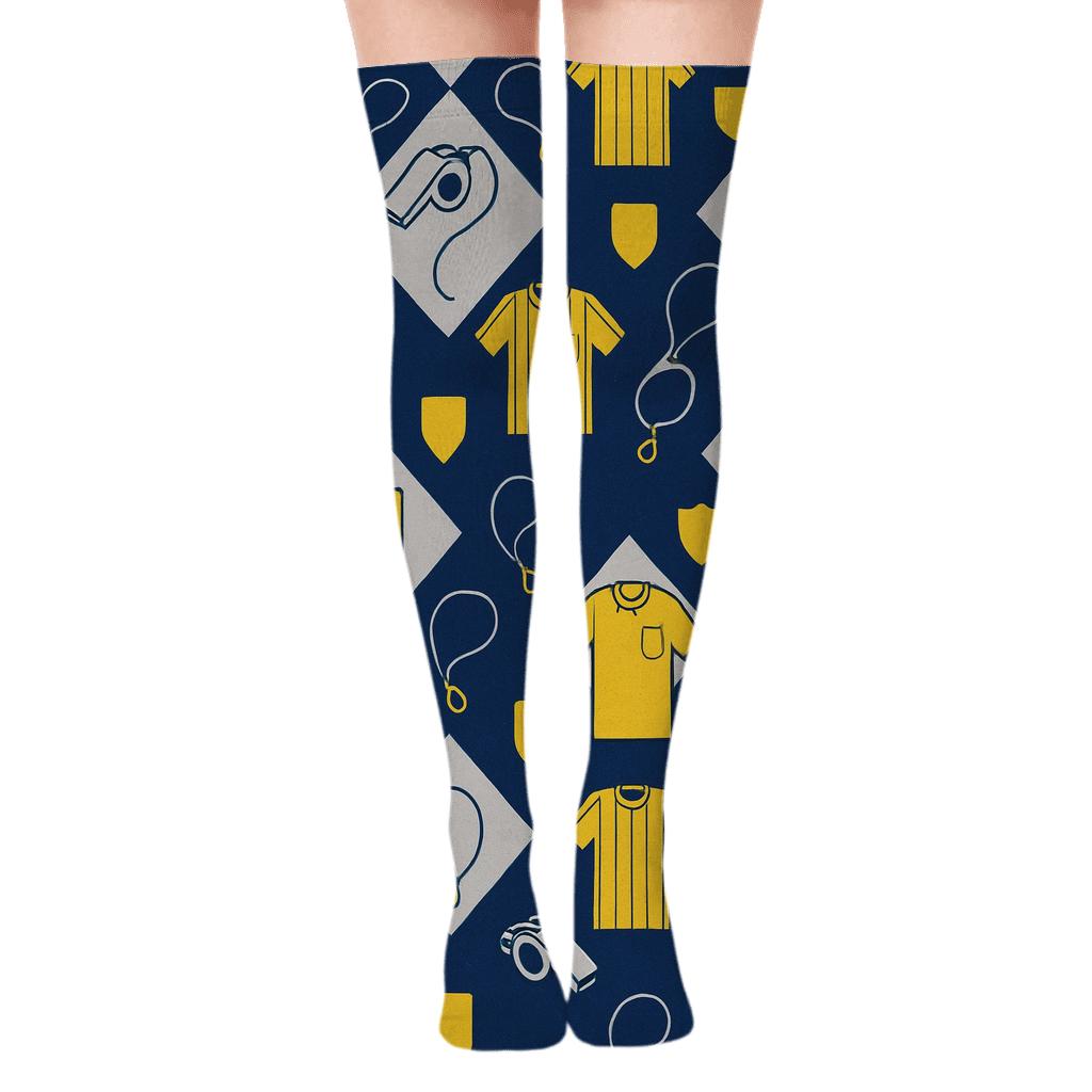 Referee Kit Lattice In Fifa Switzerland Style comfortable cotton over-the-knee socks