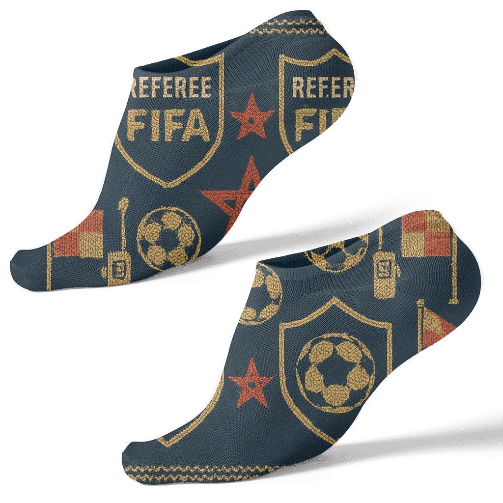 Fifa Morocco Badge Gold Symmetry Parade unique graphic ankle socks