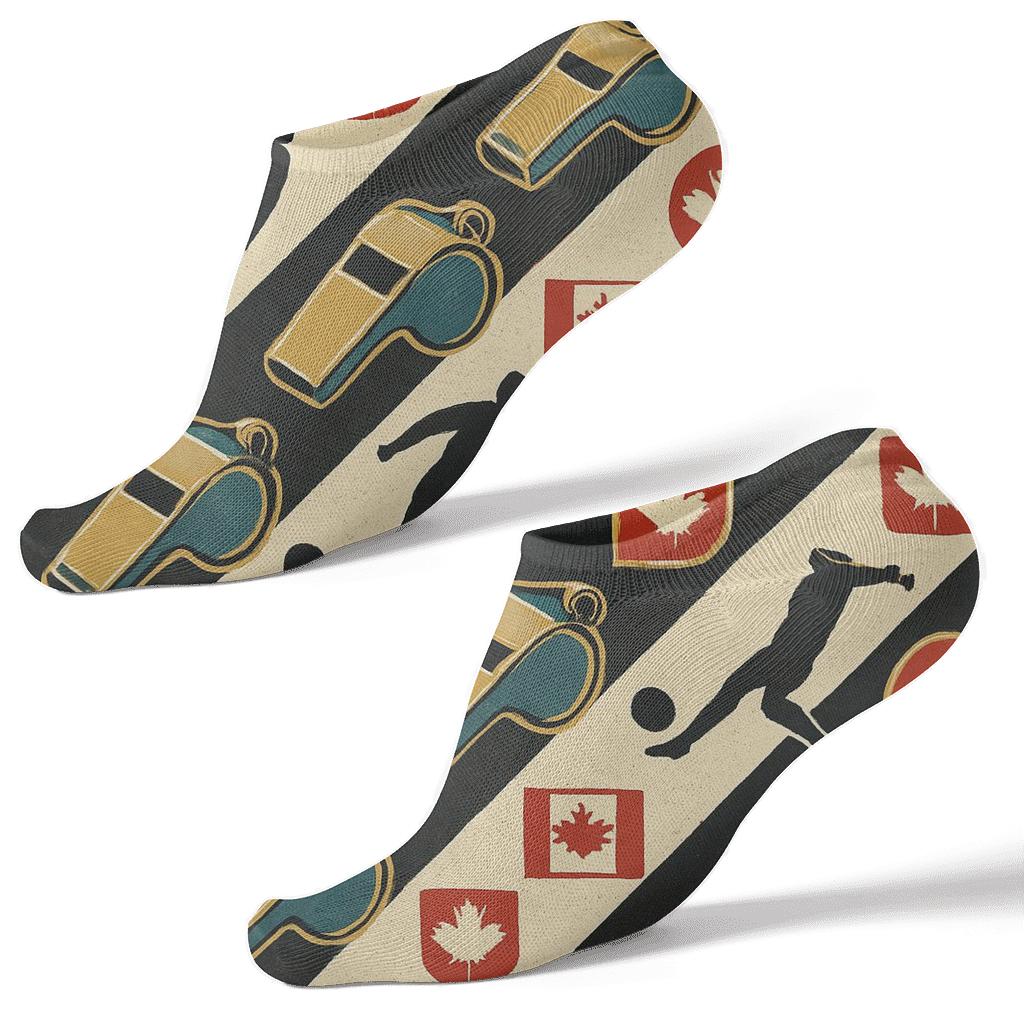Vintage Poster Look Whistle Parade Fifa Canada personalized ankle socks