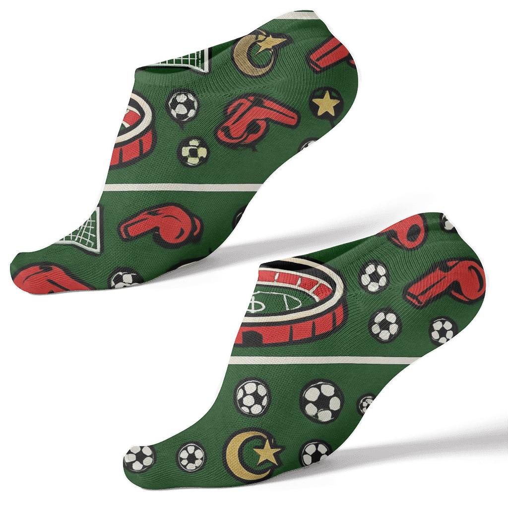 Stadium Panorama Wrap In Fifa Algeria Colors trendy patterned ankle socks