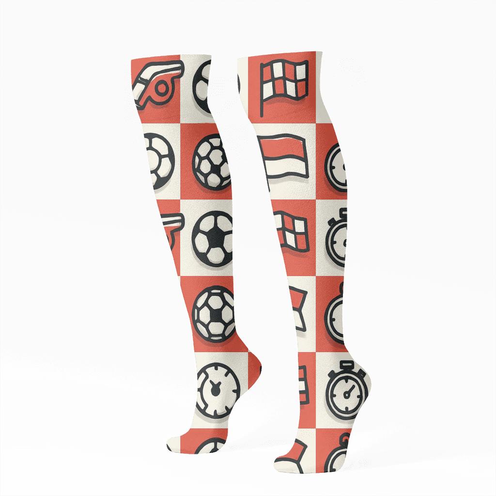 Checkerboard Equipment Rhythm, Fifa Austria Edition stylish athletic knee-high socks