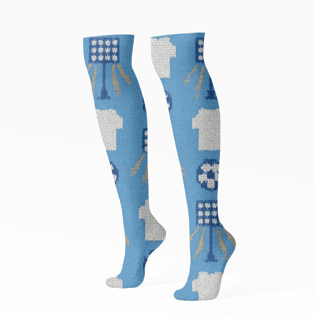 Knitted Stadium Lights Pattern For Fifa Uruguay premium sports knee-high socks
