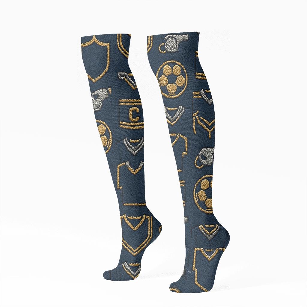Fifa Paraguay Badge Gold Tessellation soft everyday knee-high socks