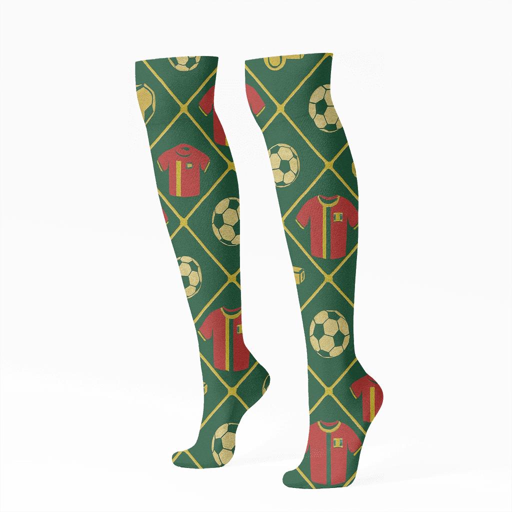 Fifa Senegal Goal Net Tessellation In Victory Gold comfortable cotton knee-high socks