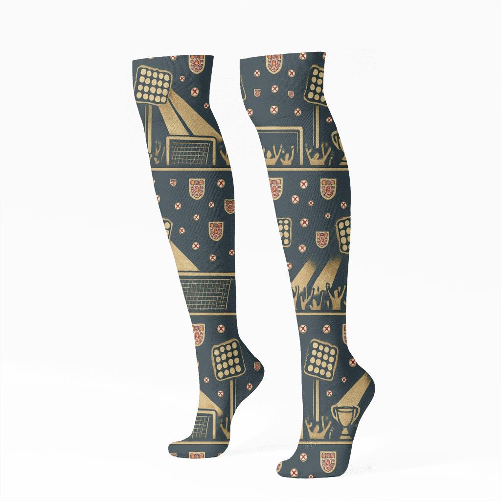 Fifa England Stadium Lights Panorama Wrap stylish athletic knee-high socks