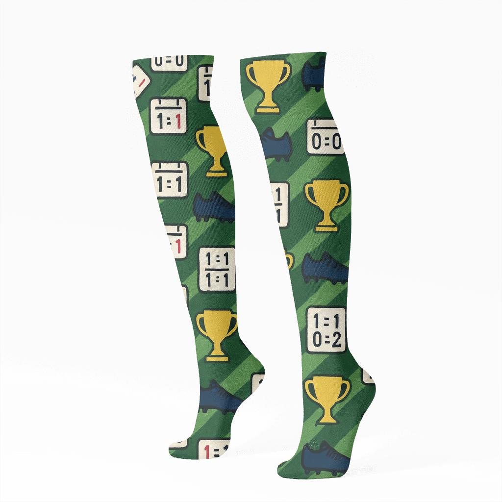 Match Schedule Icons With Fifa France Victory Bands custom knee-high socks