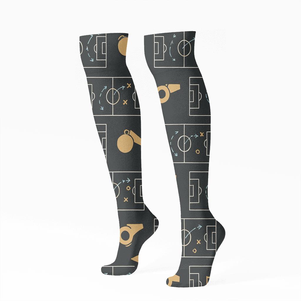 Coach Tactics Board In Fifa Uruguay Grid premium sports knee-high socks