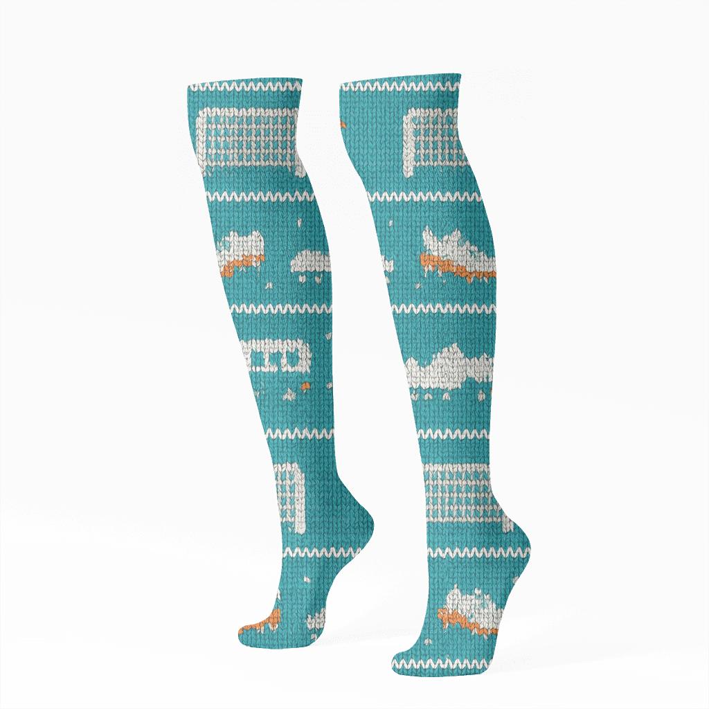 Stadium Icon Bands With Fifa Curacao Knit Illusion unique graphic knee-high socks