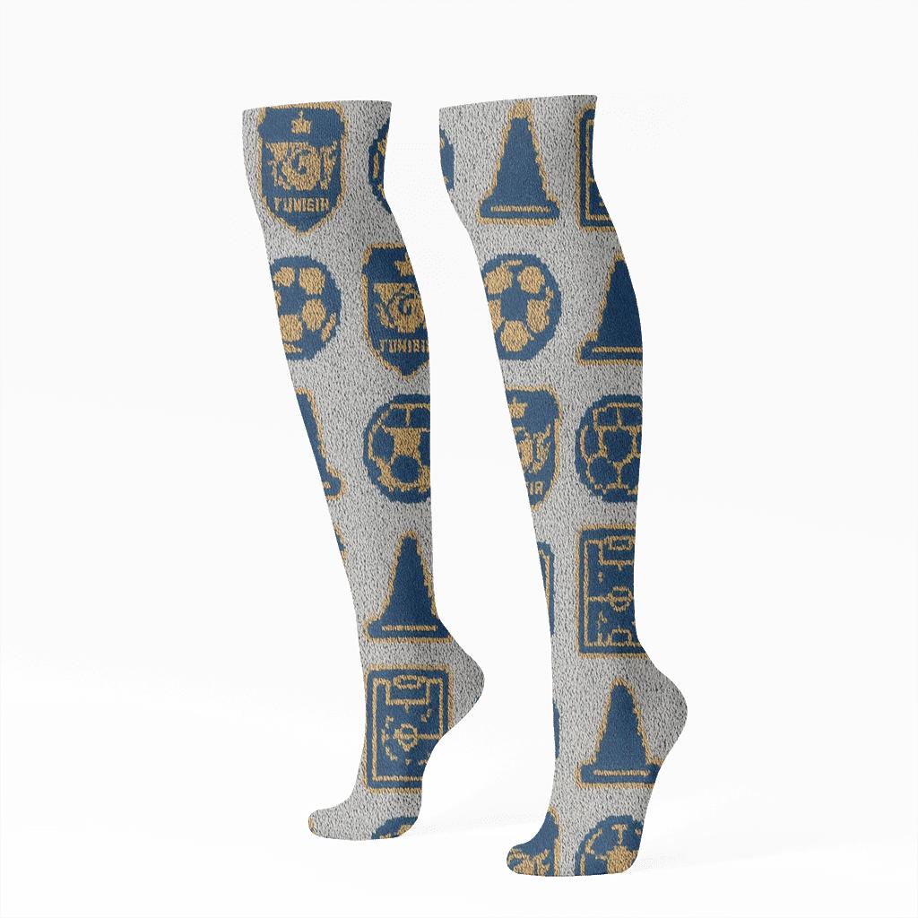 Fifa Tunisia Knit Illusion Tool Grid custom knee-high socks