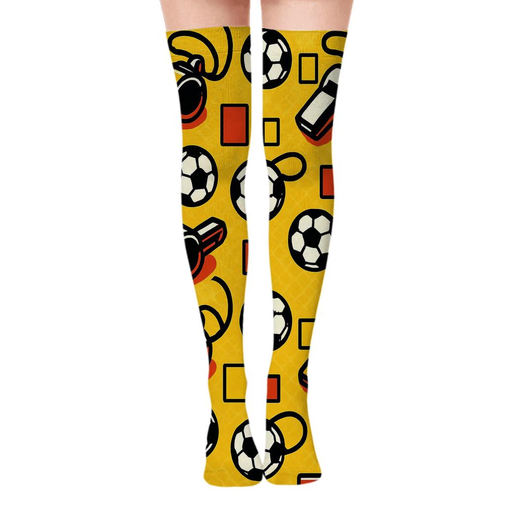 Referee Precision Tiling In Fifa Belgium Colors personalized over-the-knee socks