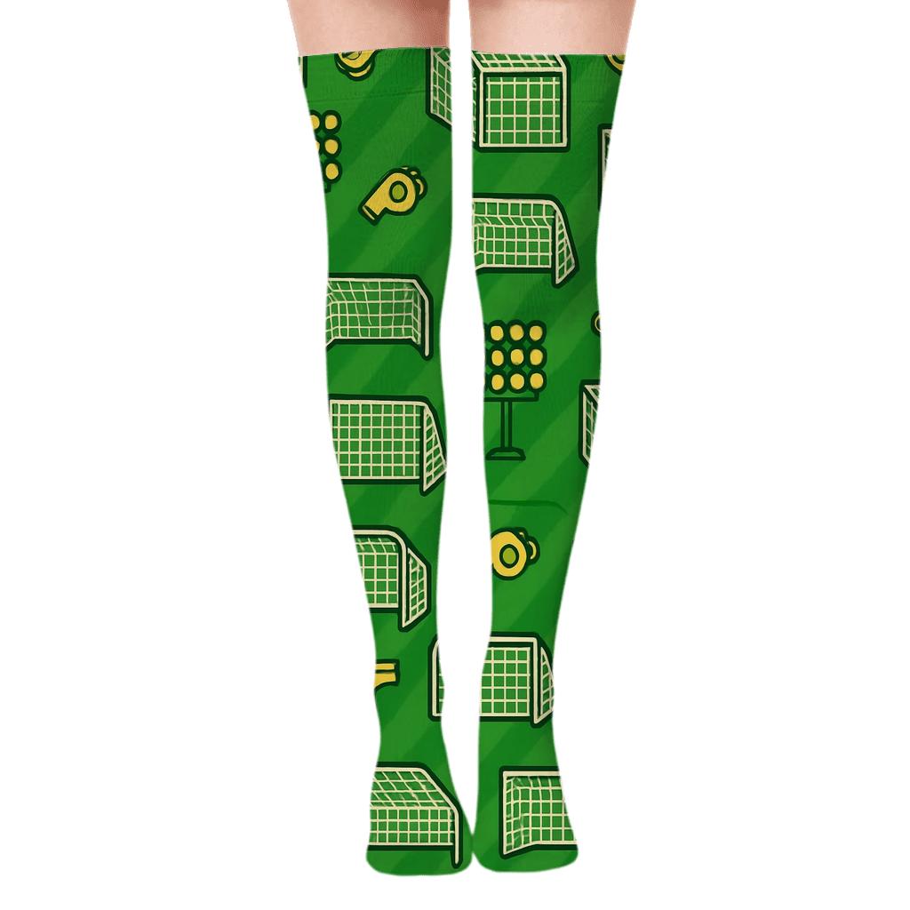 Stadium Light Lattice In Fifa New Zealand Style soft everyday over-the-knee socks