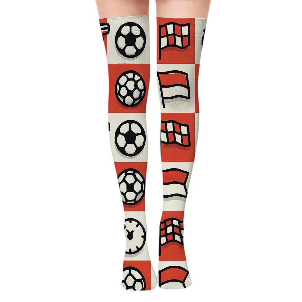 Checkerboard Equipment Rhythm, Fifa Austria Edition stylish fashion over-the-knee socks