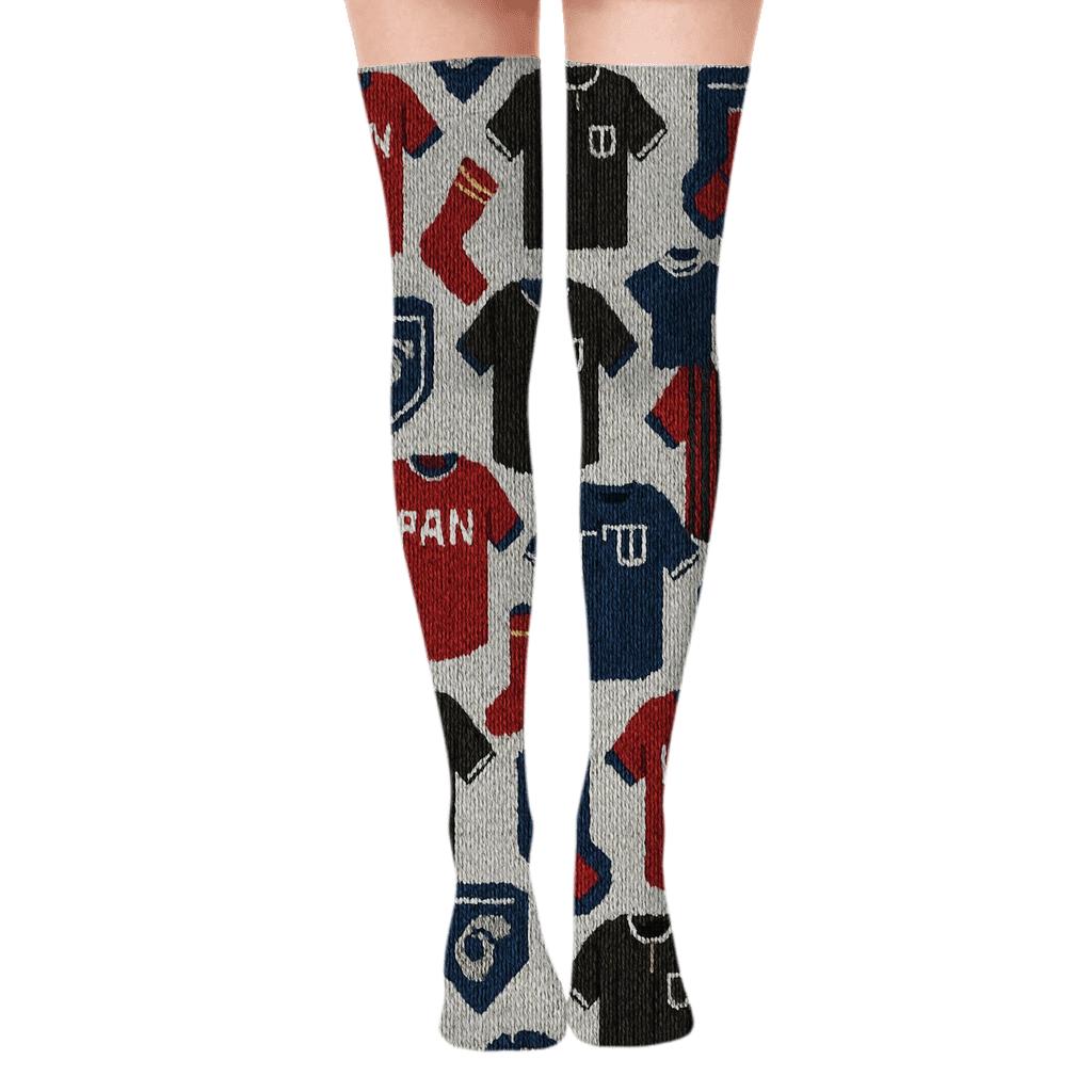 Knitted Pattern Illusion Fifa Panama Uniform Lattice custom over-the-knee socks