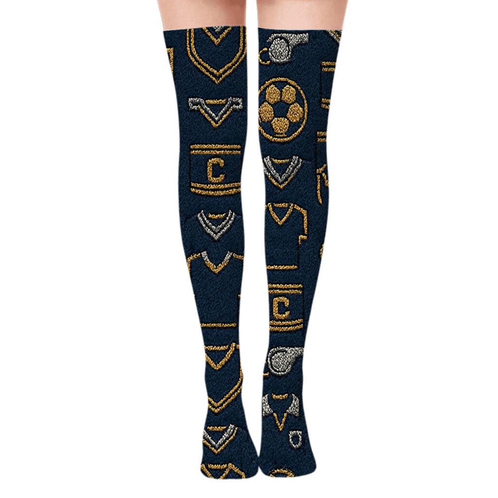 Fifa Paraguay Badge Gold Tessellation stylish fashion over-the-knee socks