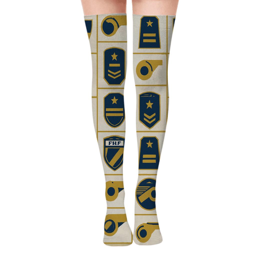 Badge Mosaic Grid In Fifa Haiti Style premium cozy over-the-knee socks