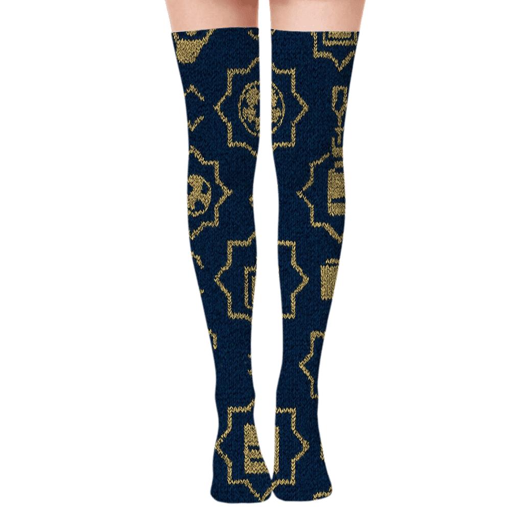 Knit Illusion Fifa Morocco Badge Mosaic premium cozy over-the-knee socks