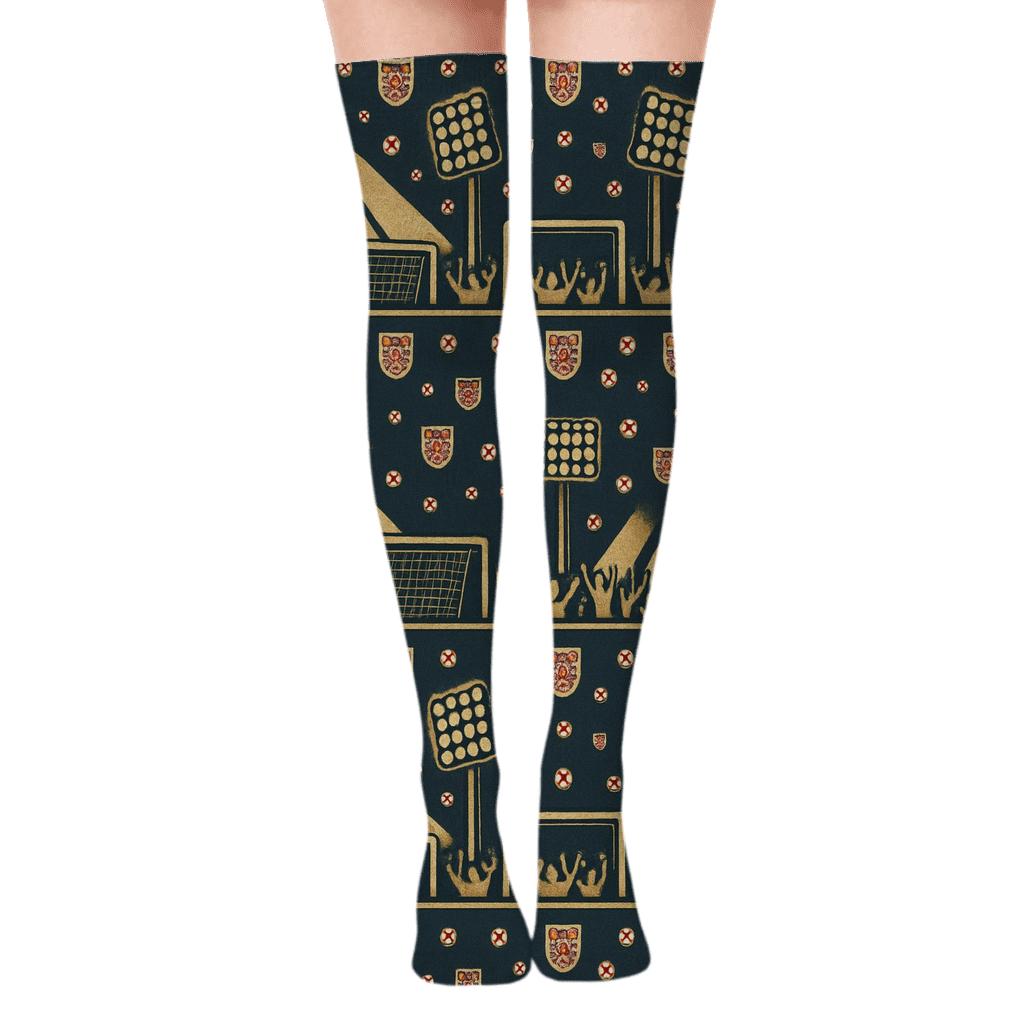 Fifa England Stadium Lights Panorama Wrap personalized over-the-knee socks