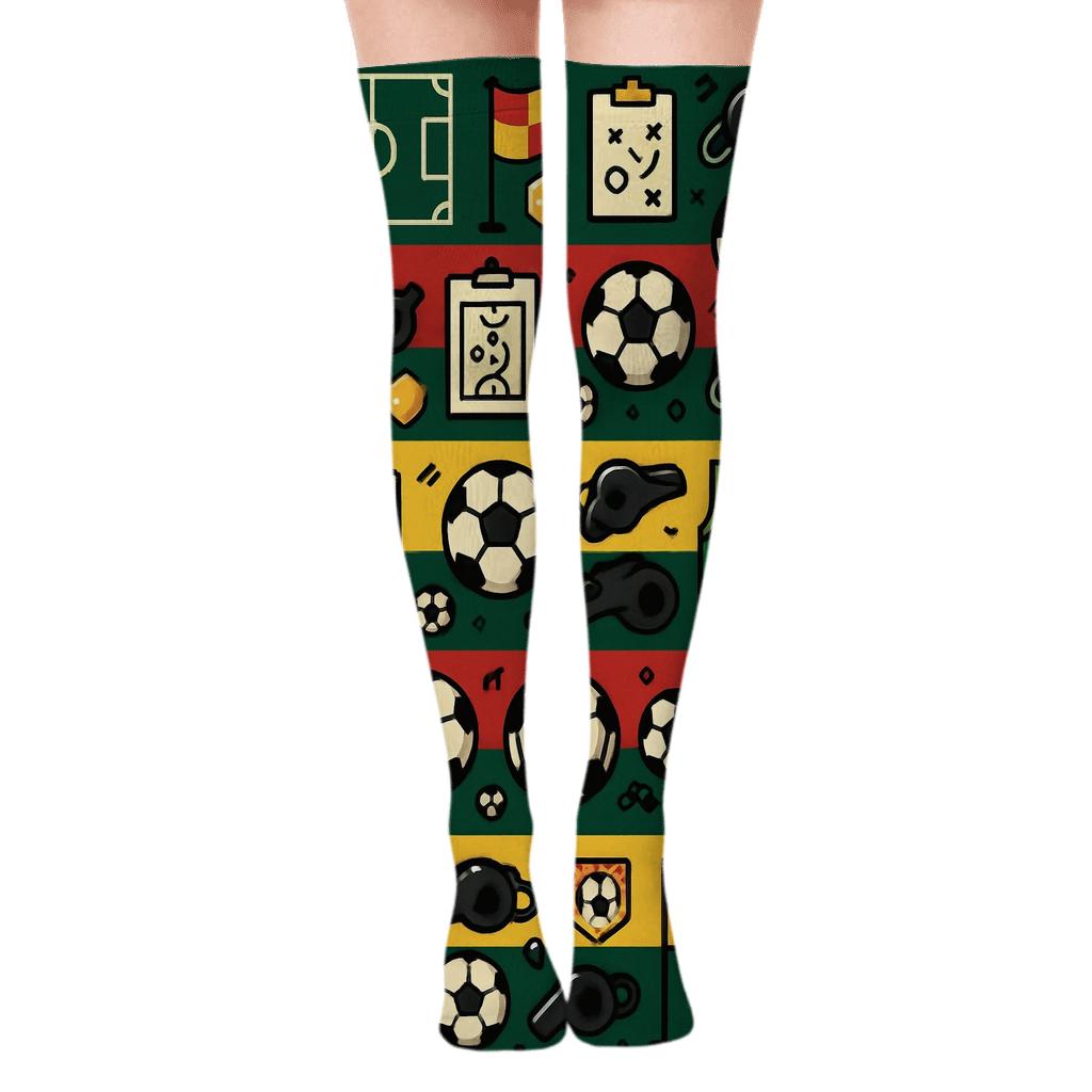 Workplace Landscape Wrap With Fifa Ghana Rhythm unique graphic over-the-knee socks