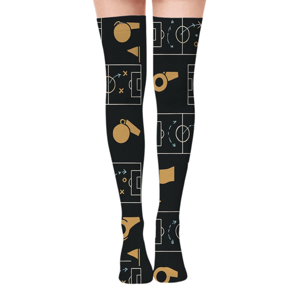 Coach Tactics Board In Fifa Uruguay Grid premium cozy over-the-knee socks