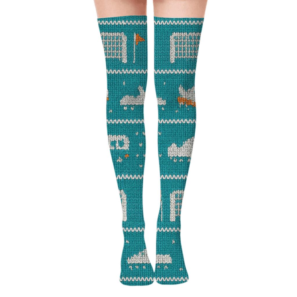 Stadium Icon Bands With Fifa Curacao Knit Illusion unique graphic over-the-knee socks