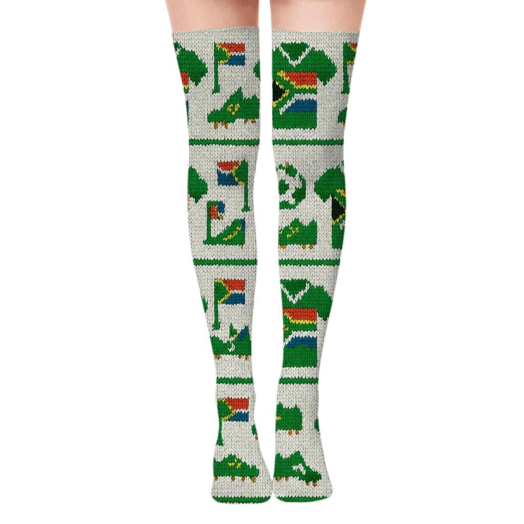 Jerseys With Fifa South Africa Flag Bands Pattern custom over-the-knee socks