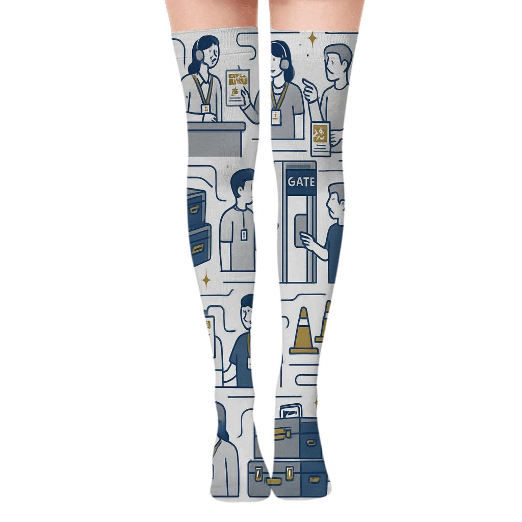 Workplace Scene Wrap Around In Fifa Morocco stylish fashion over-the-knee socks