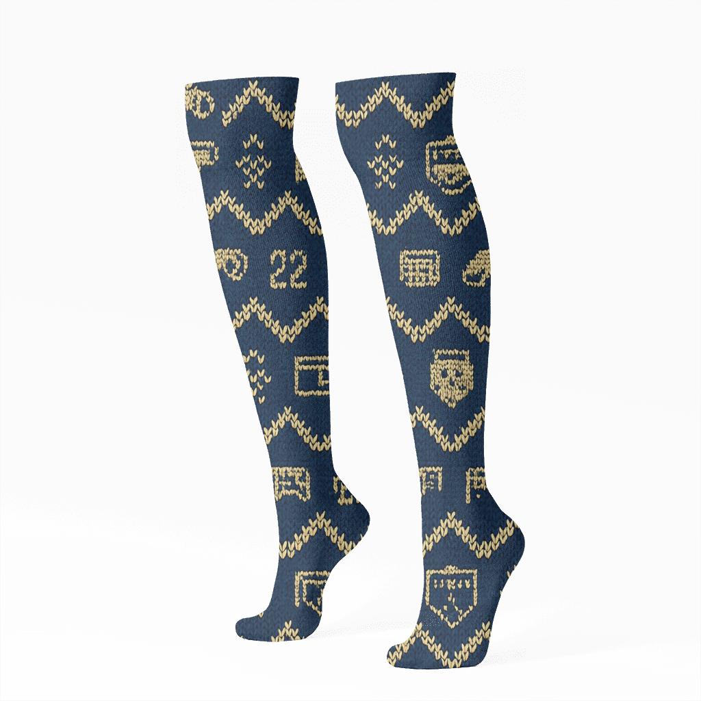 Knitted Chevron Matchday Fifa Australia unique graphic knee-high socks