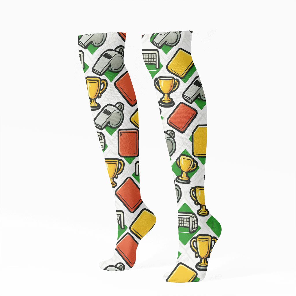 Referee Whistle Lattice With Fifa Mexico Energy comfortable cotton knee-high socks