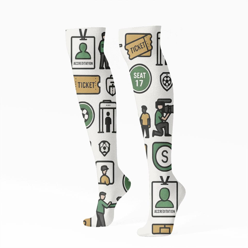 Badge Grid Parade Pattern, Fifa Saudi Arabia Edition personalized knee-high socks