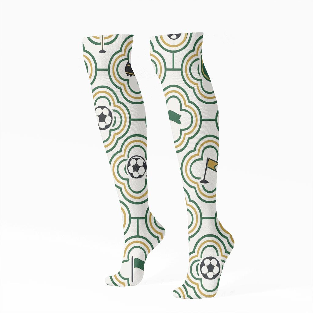 Pitch Line Rosettes With Fifa Australia Accents personalized knee-high socks