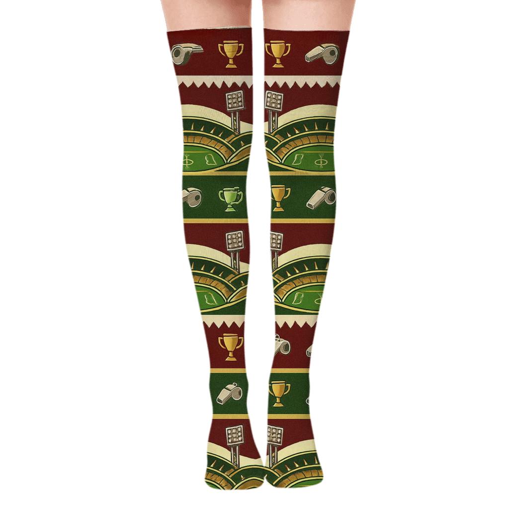 Stadium Panorama Wrap With Fifa Qatar Rhythm premium cozy over-the-knee socks