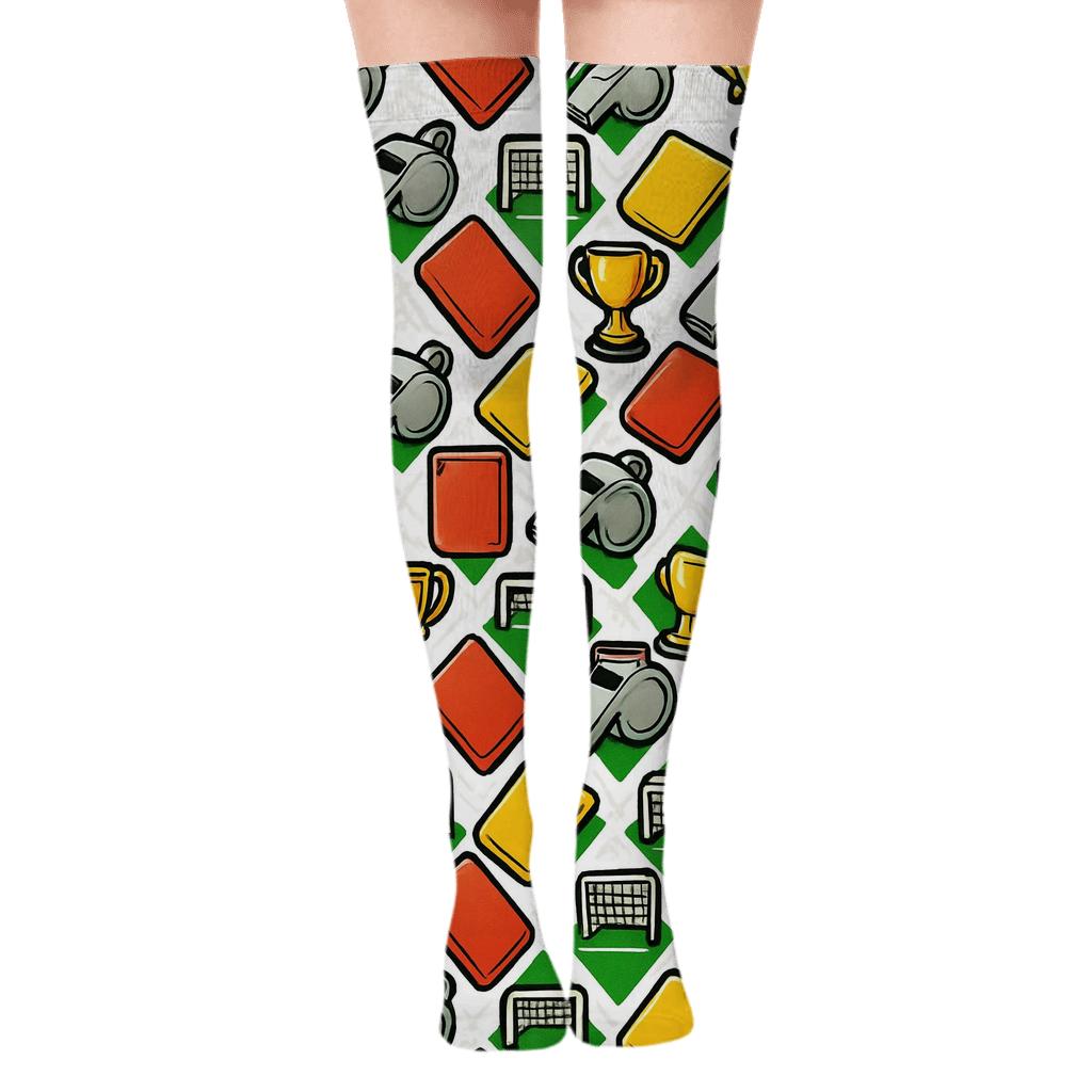 Referee Whistle Lattice With Fifa Mexico Energy soft everyday over-the-knee socks