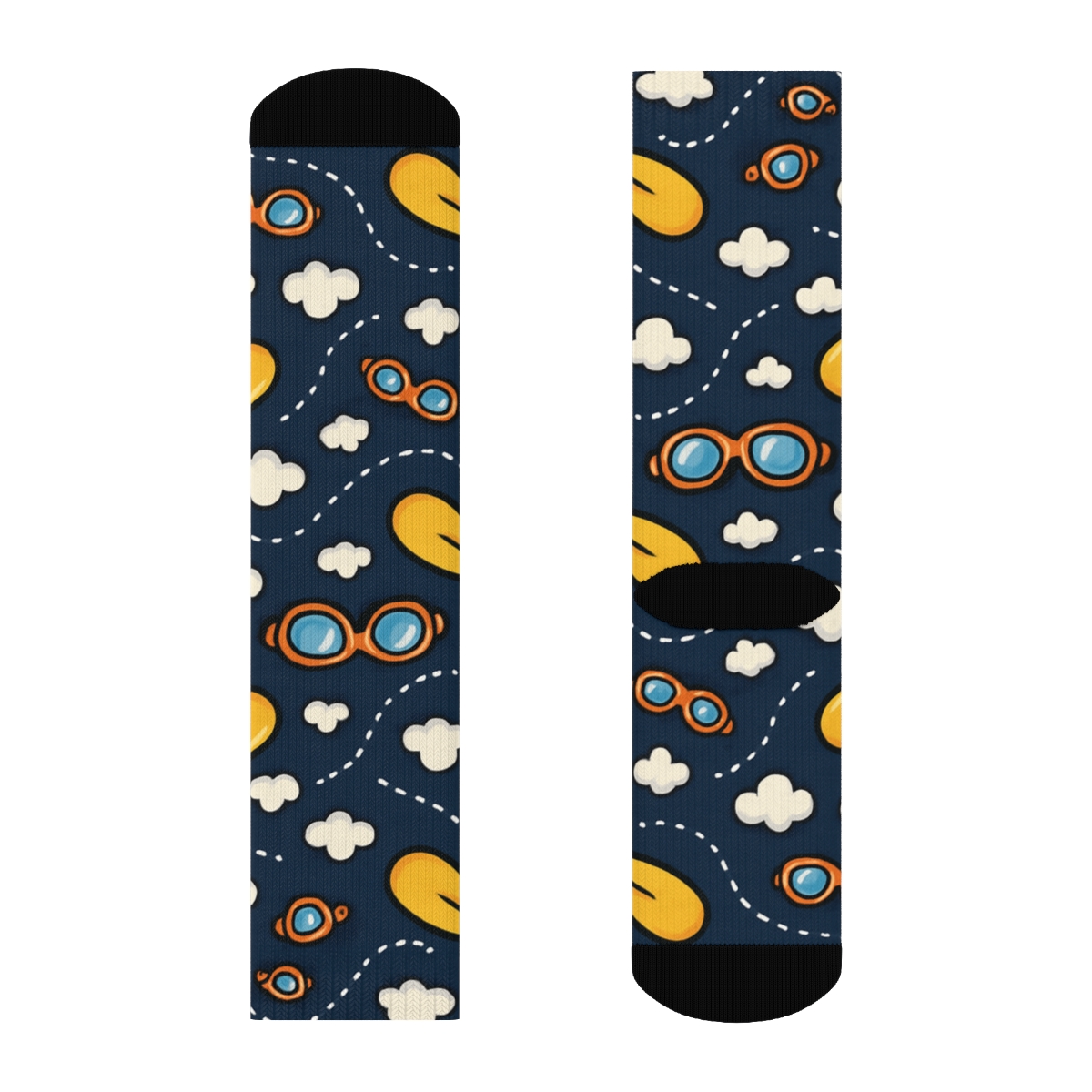 Propeller Chevron In Pilot Blue designer printed crew socks