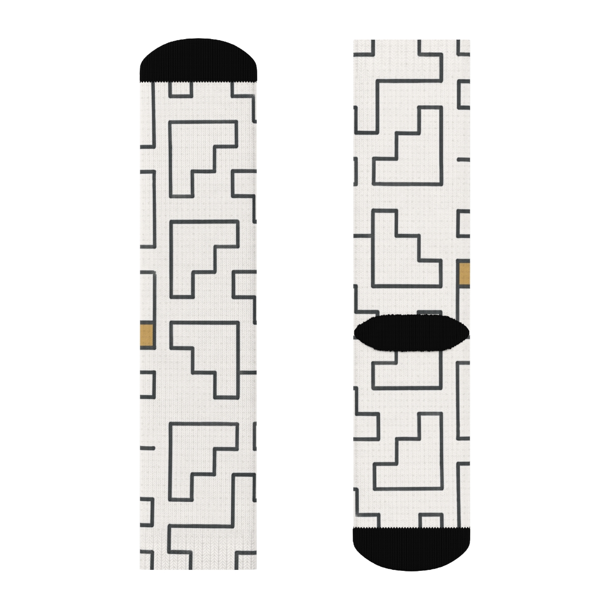 Quasar Grid Step designer printed crew socks