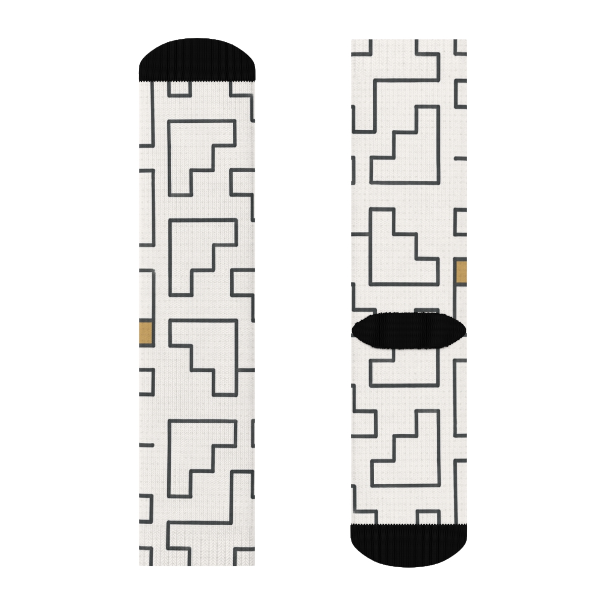 Quasar Grid Step designer printed crew socks