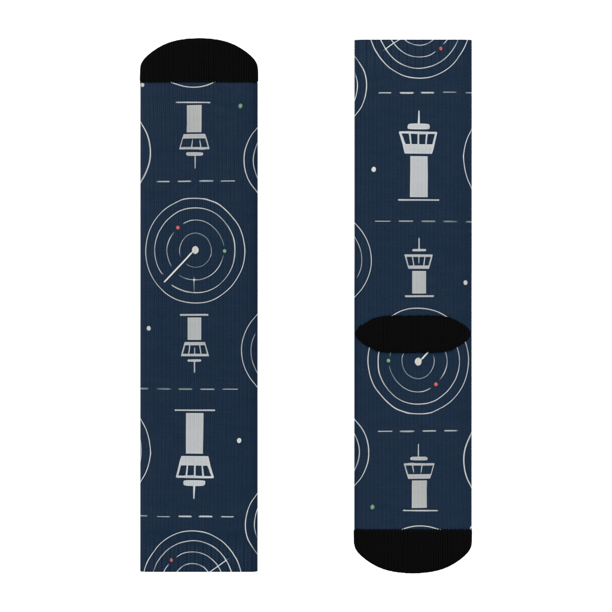 Radar Lattice Air Traffic Controller Pattern Bands designer printed crew socks