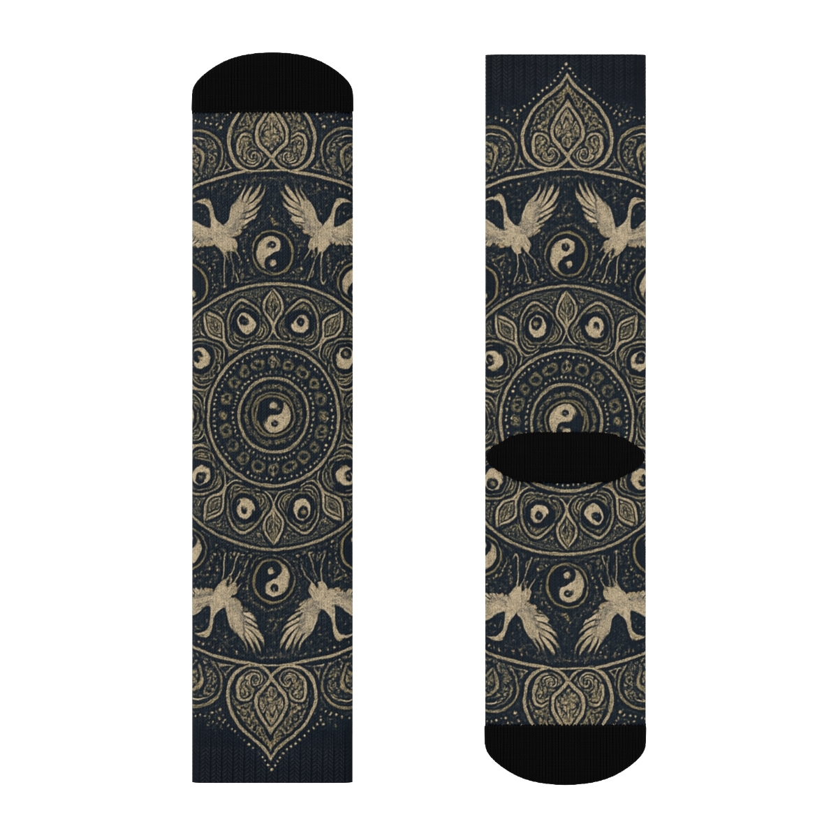 Radial Duality Mandala custom crew socks