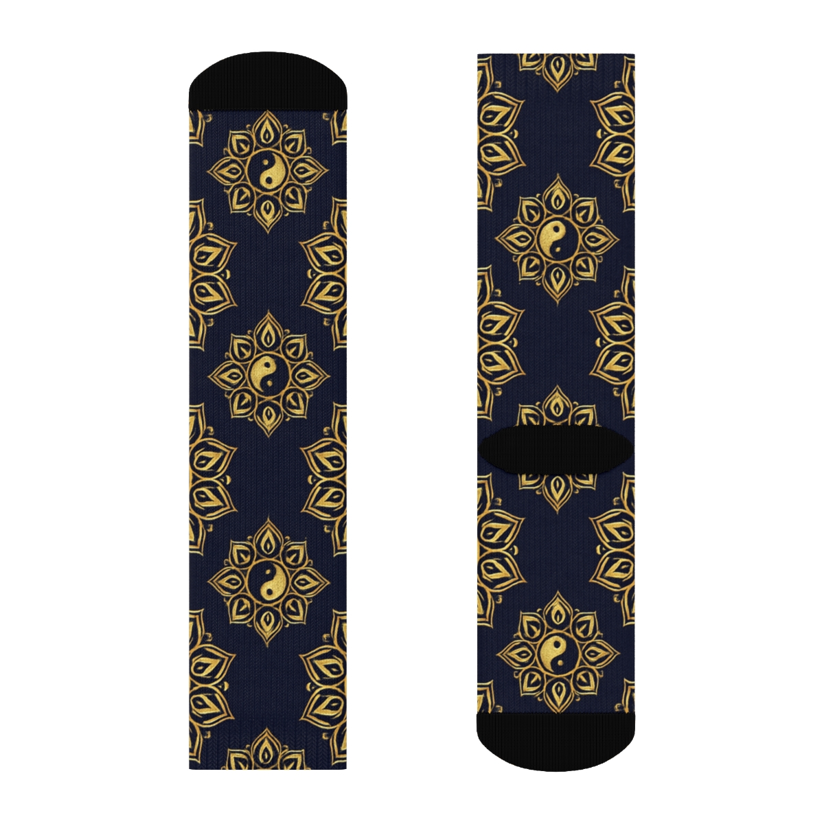 Radial Duality Mandala On Deep Indigo stylish athletic crew socks