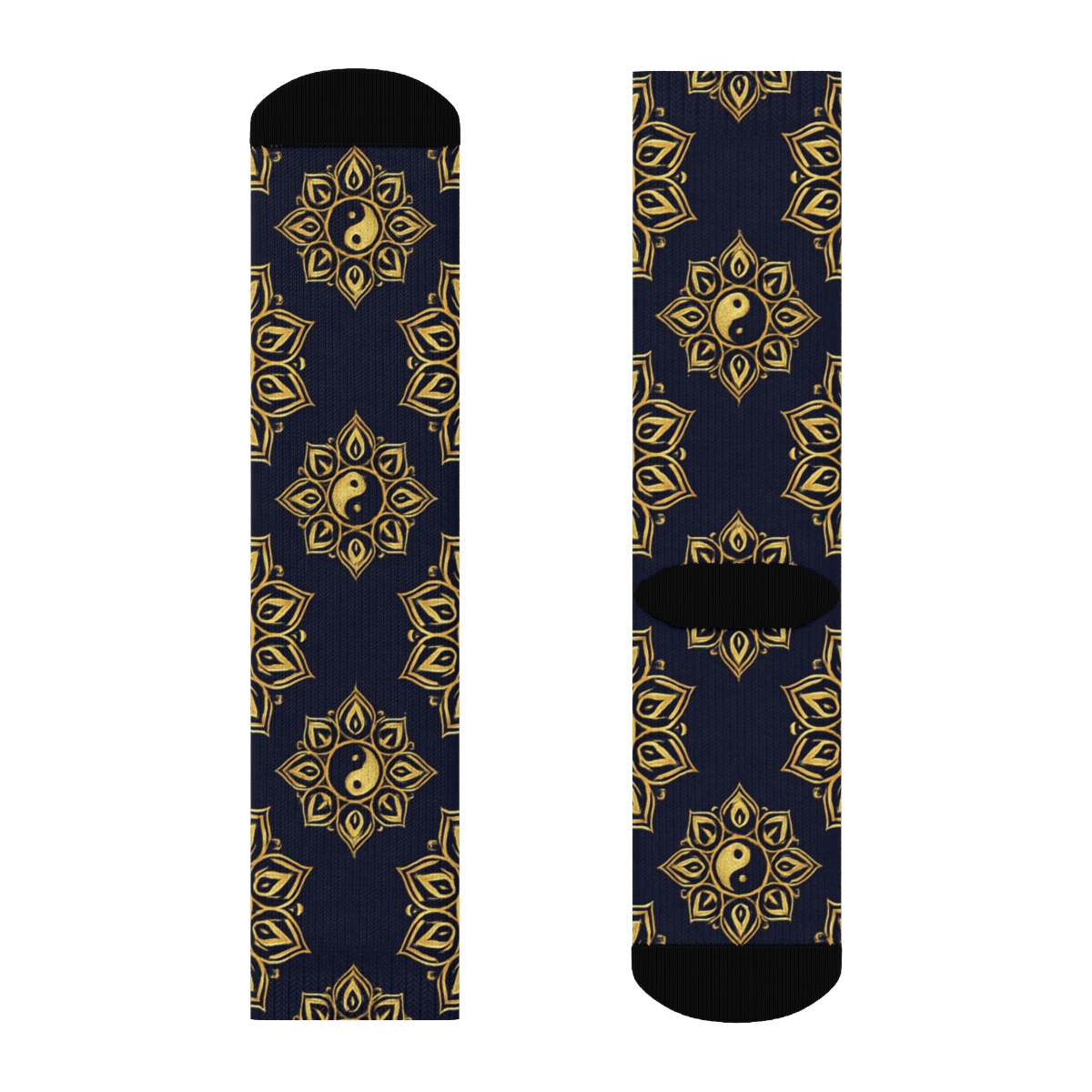 Radial Duality Mandala On Deep Indigo stylish athletic crew socks