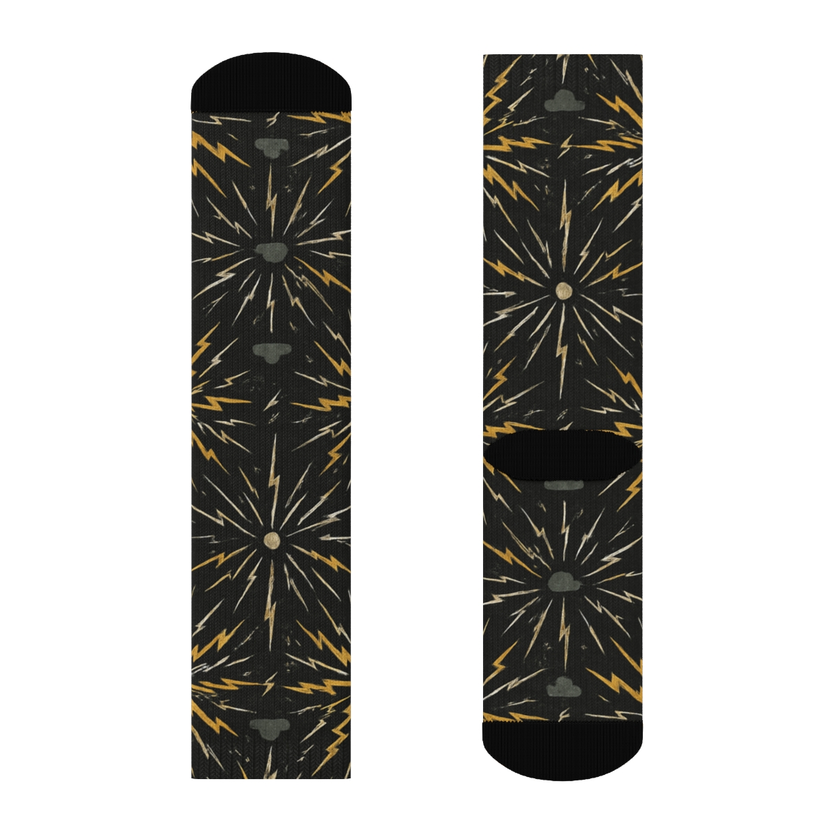 Radial High Voltage Sunburst Tiles comfortable cotton crew socks
