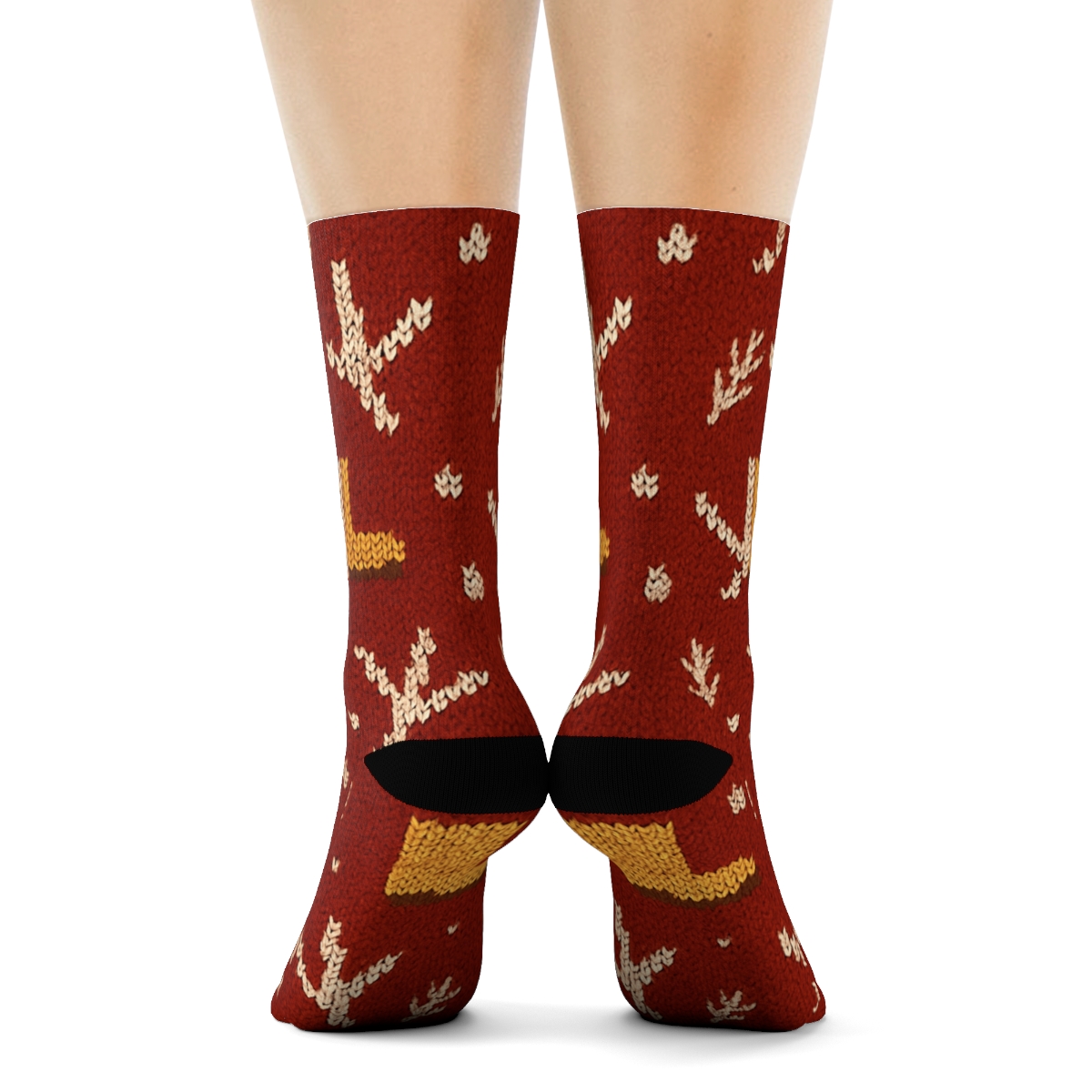 Rain Boots With Chicken Footprint Diagonal Repeat custom crew socks