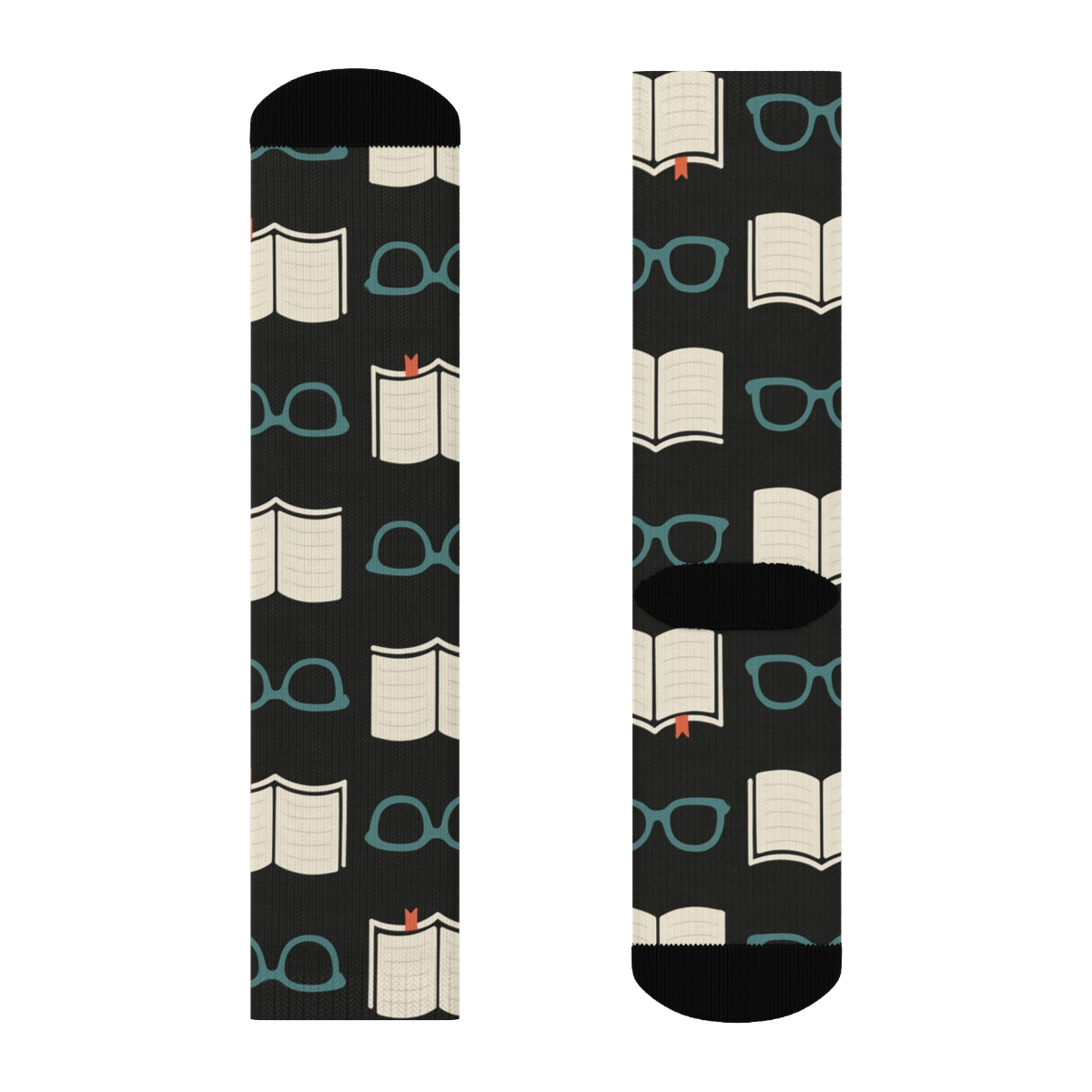 Reading Glasses Grid For The Quiet Librarian unique graphic crew socks