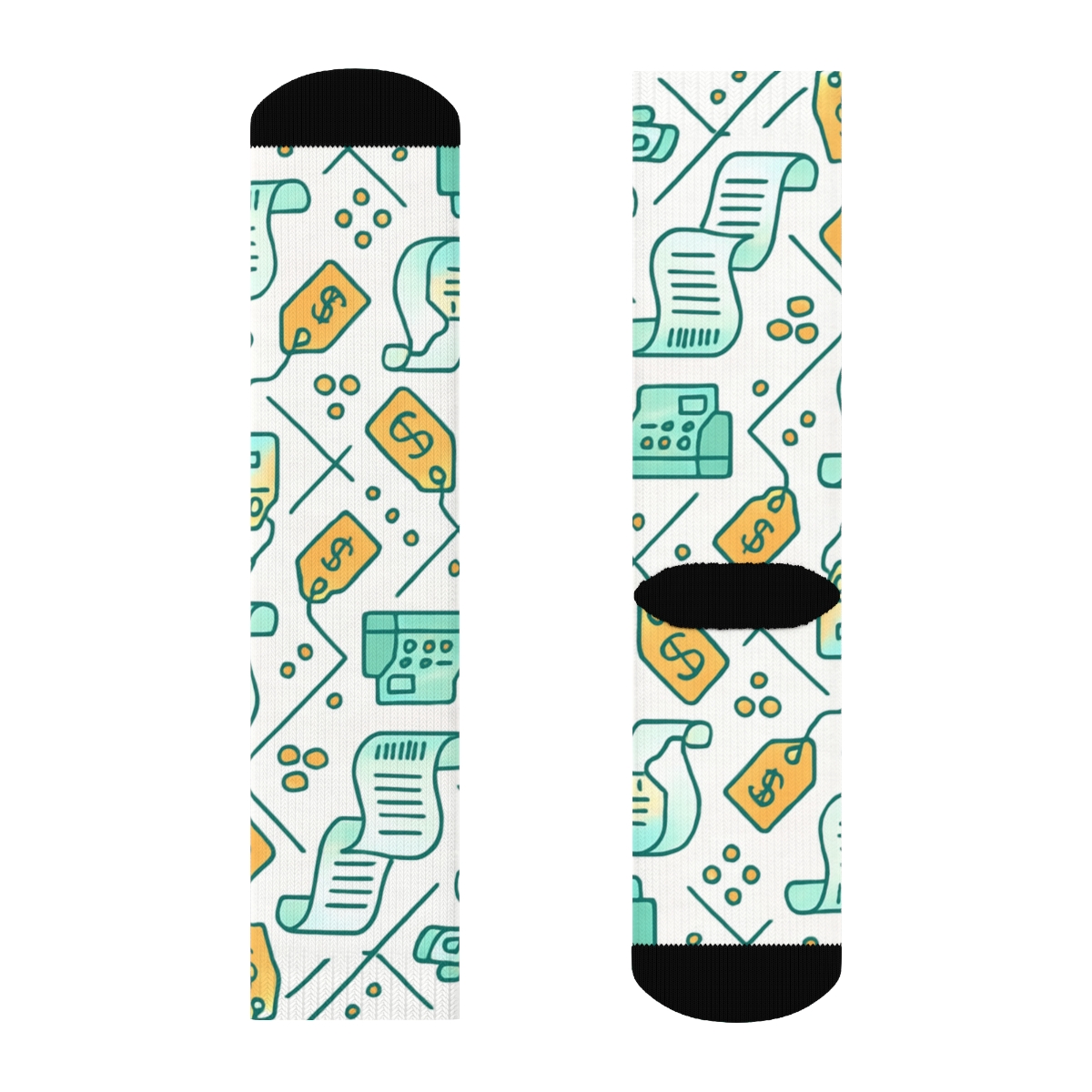 Receipt Lattice With Cashier Charms stylish athletic crew socks