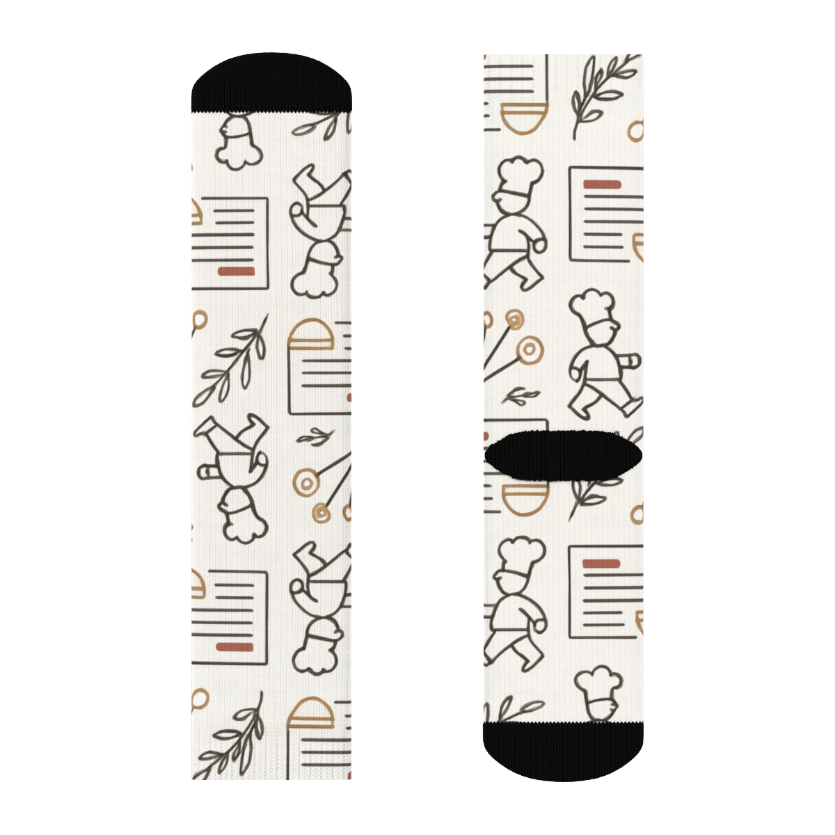 Recipe Cards With Chef Silhouette Parade personalized crew socks