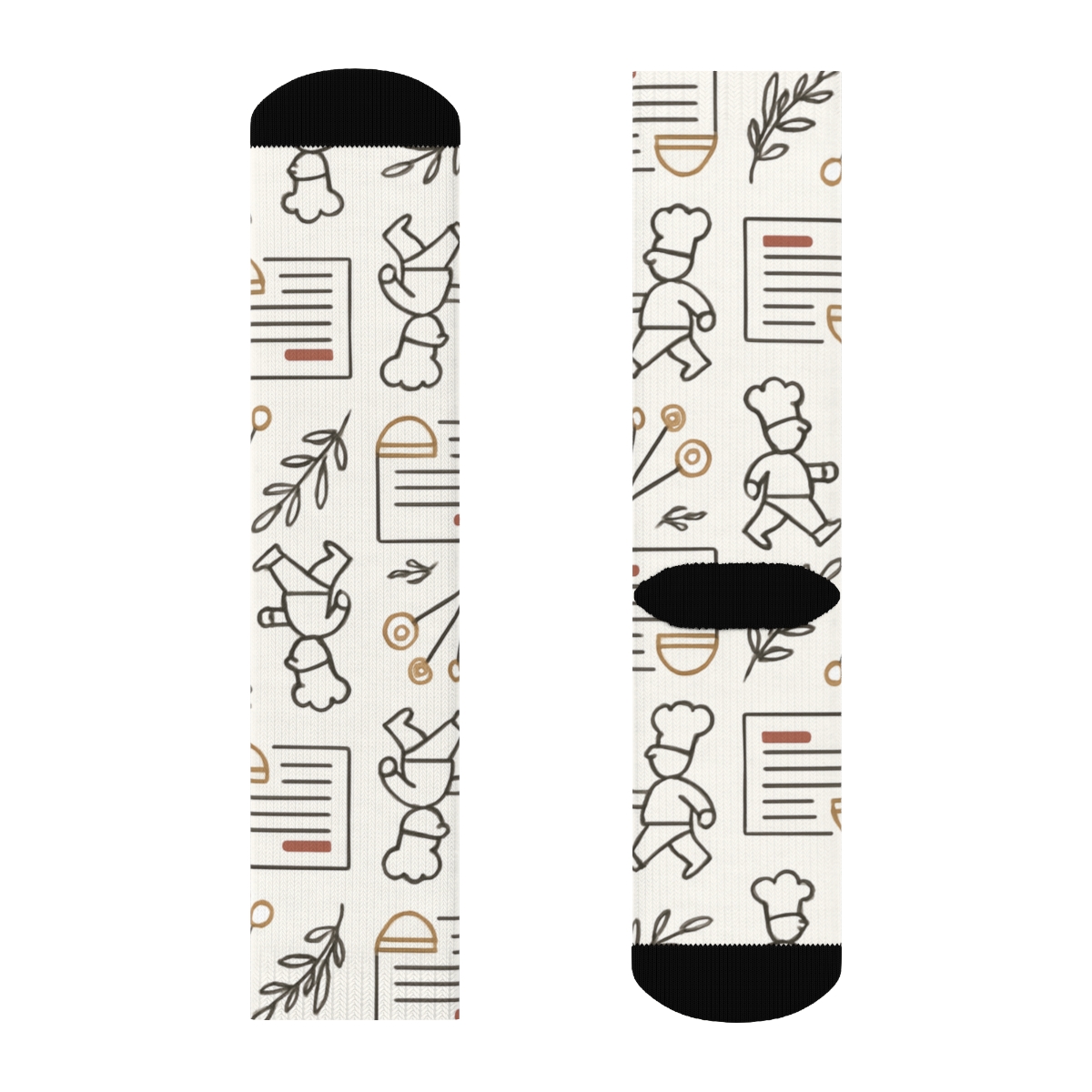 Recipe Cards With Chef Silhouette Parade personalized crew socks