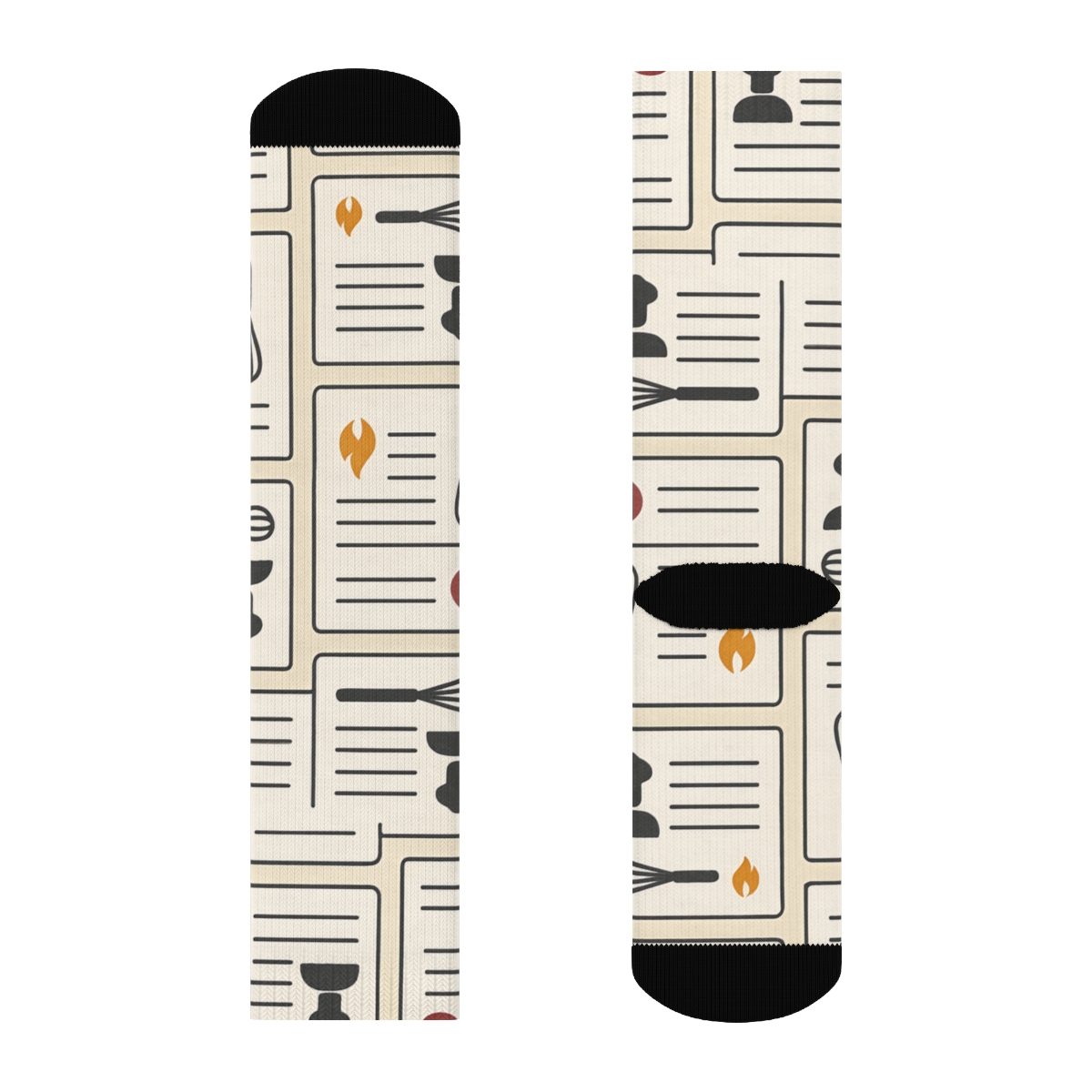 Recipe Cards With Chef Silhouette Tiles stylish athletic crew socks