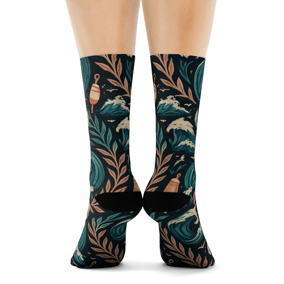 Reef Current Collage With Kelp Lattice personalized crew socks