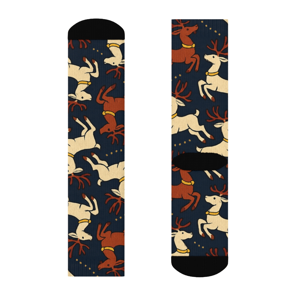 Reindeer Chevron Holiday personalized crew socks